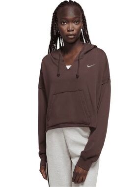 nike sportswear fleece cropped vneck hoodie sweatshirt